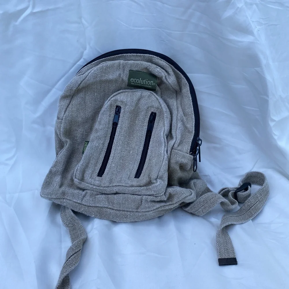 Beige HANDMADE Ecolution Hemp BackPack 11